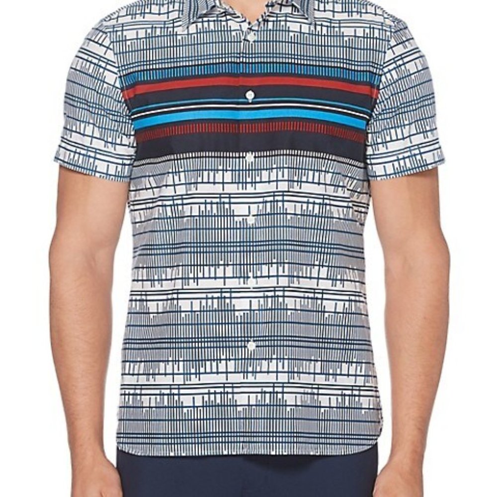 Slim-Fit Engineered Printed Shirt. Size Large. NWT 100% Cotton